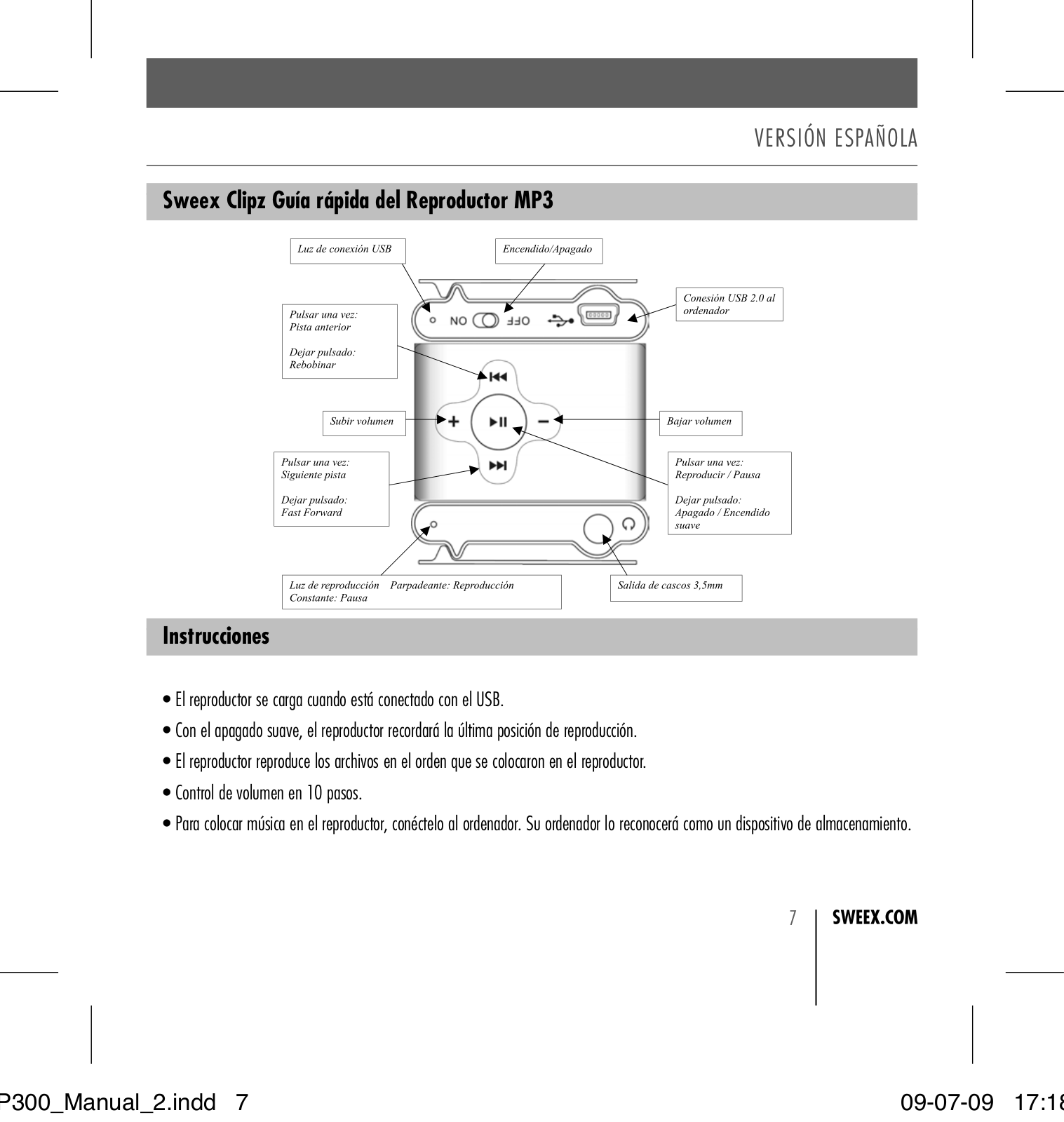 Sweex MP305, MP301, MP314, MP303, MP302 QUICK START GUIDE