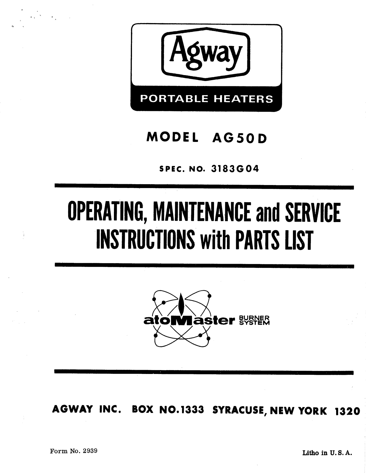 Desa Tech AG50D Owner's Manual