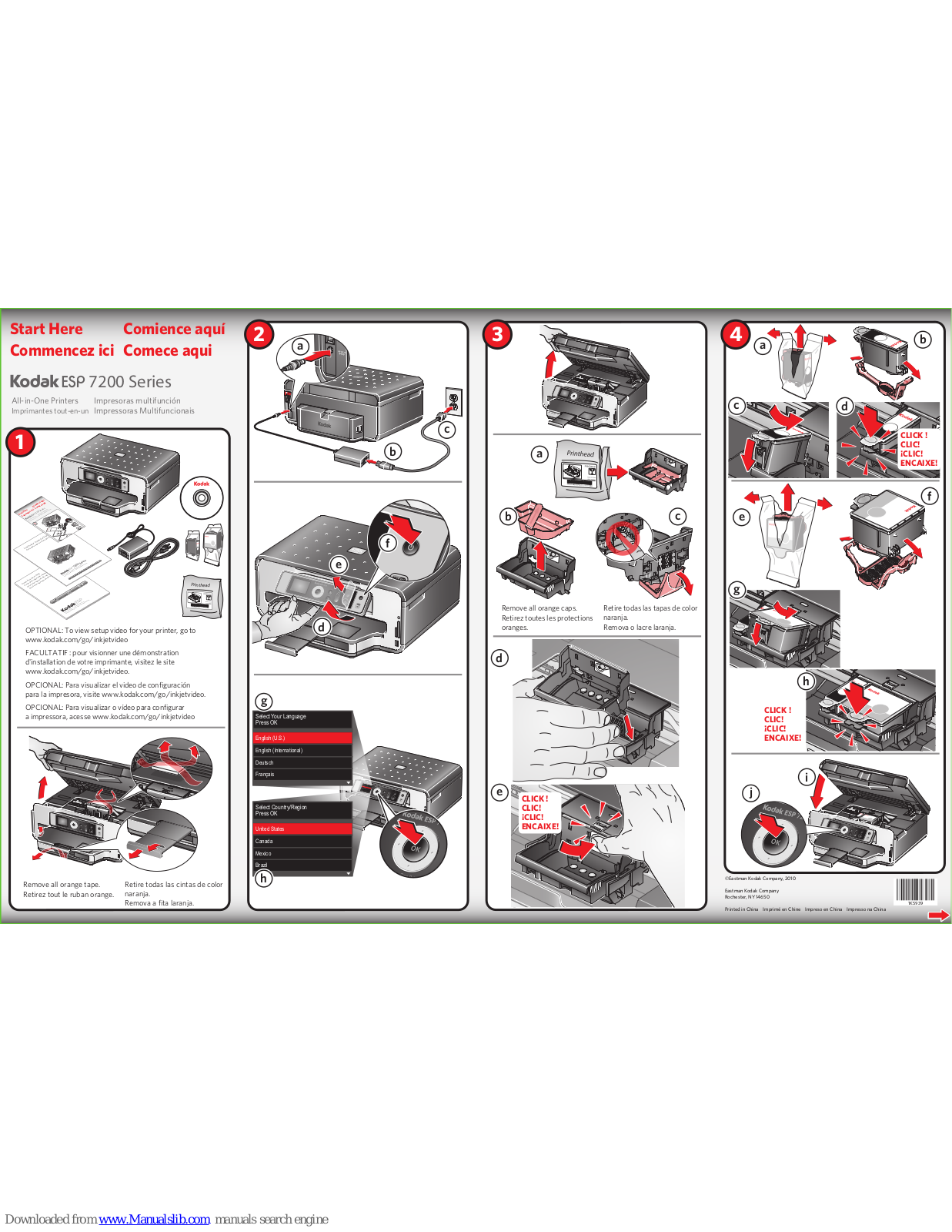 Kodak ESP 7250 - All-in-one Printer, ESP 7200 Series Start Here Manual