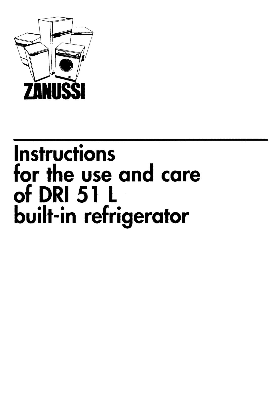 Zanussi DRI 51 L User Manual