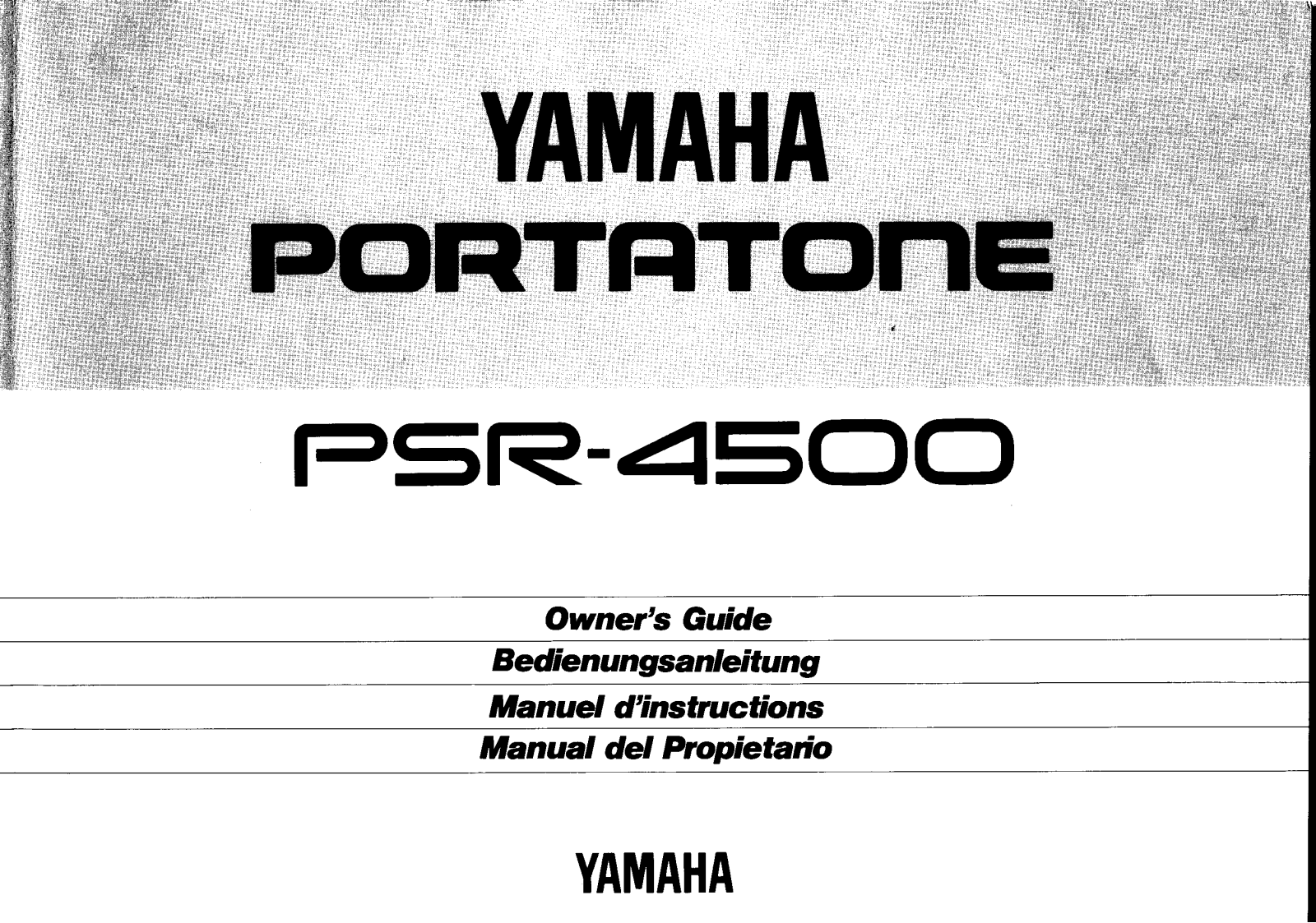 Yamaha PSR-4500E User Manual