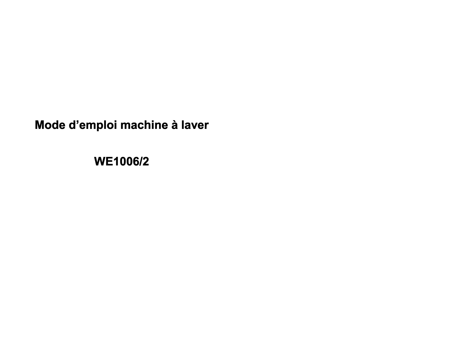 Welco WE1006-2 User Manual