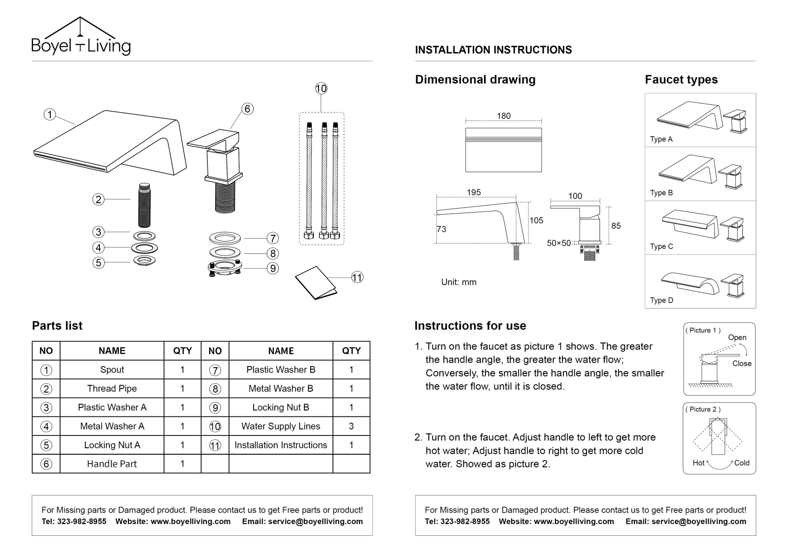 Boyel Living BOYE2172 Installation & Assembly - ManualMachine.com