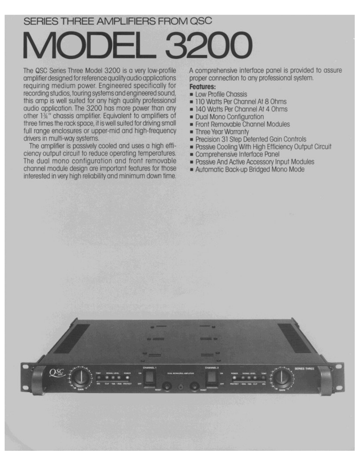 QSC Audio 3200 User Manual