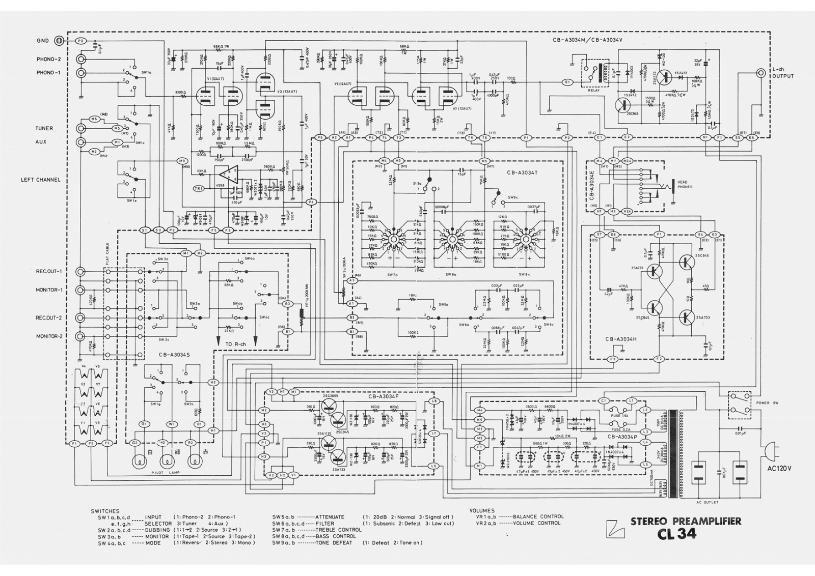 Luxman CL-34 Schematic