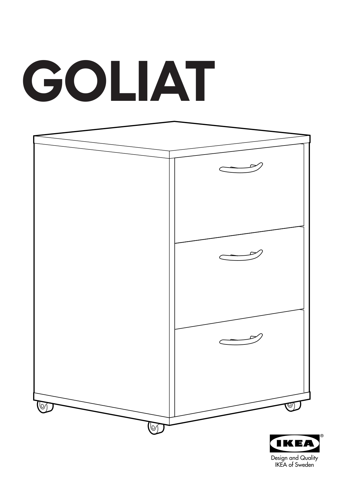 IKEA GOLIAT DRAWER UNIT-CASTERS Assembly Instruction