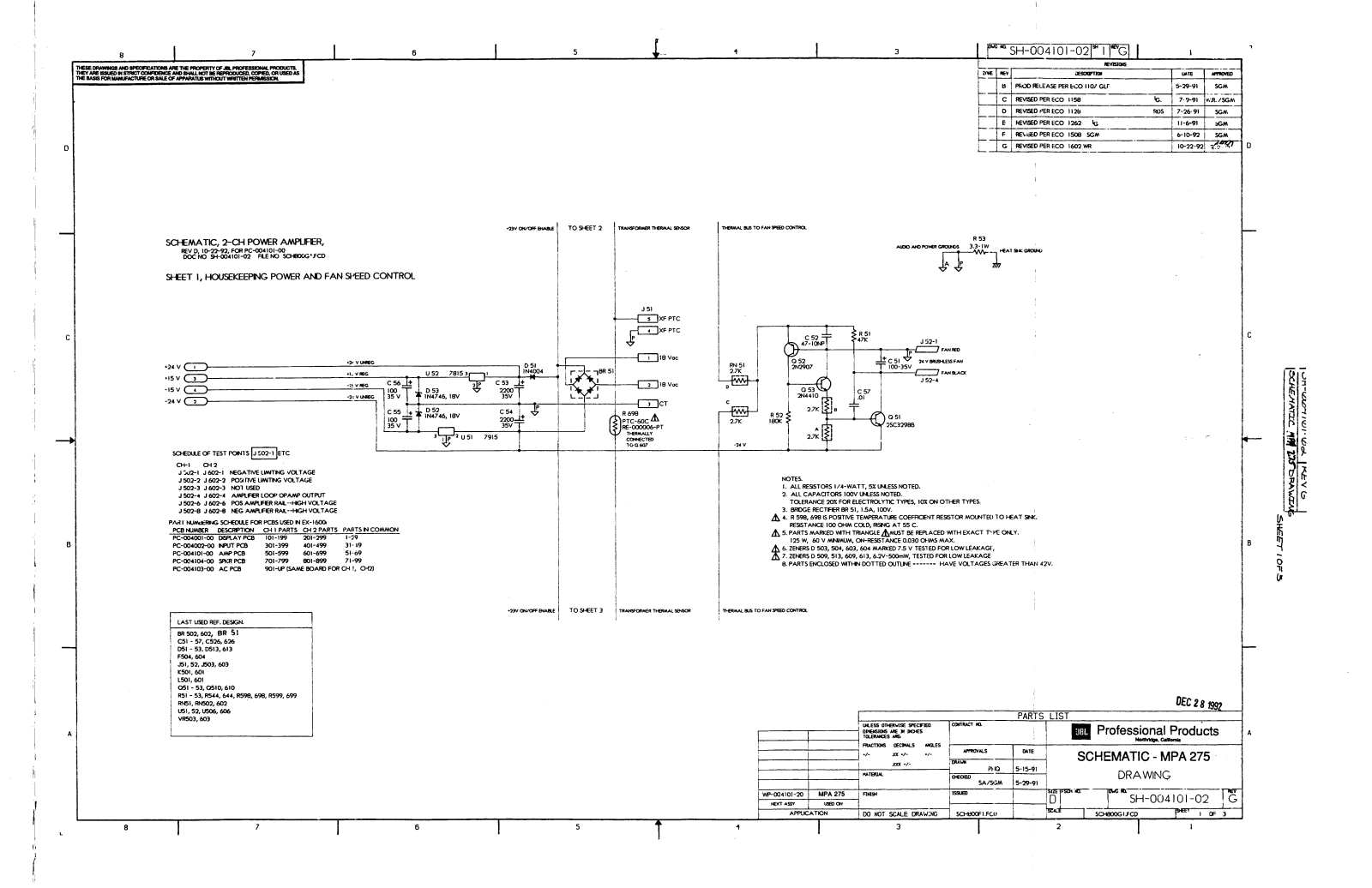 JBL MPA-275 Schematic