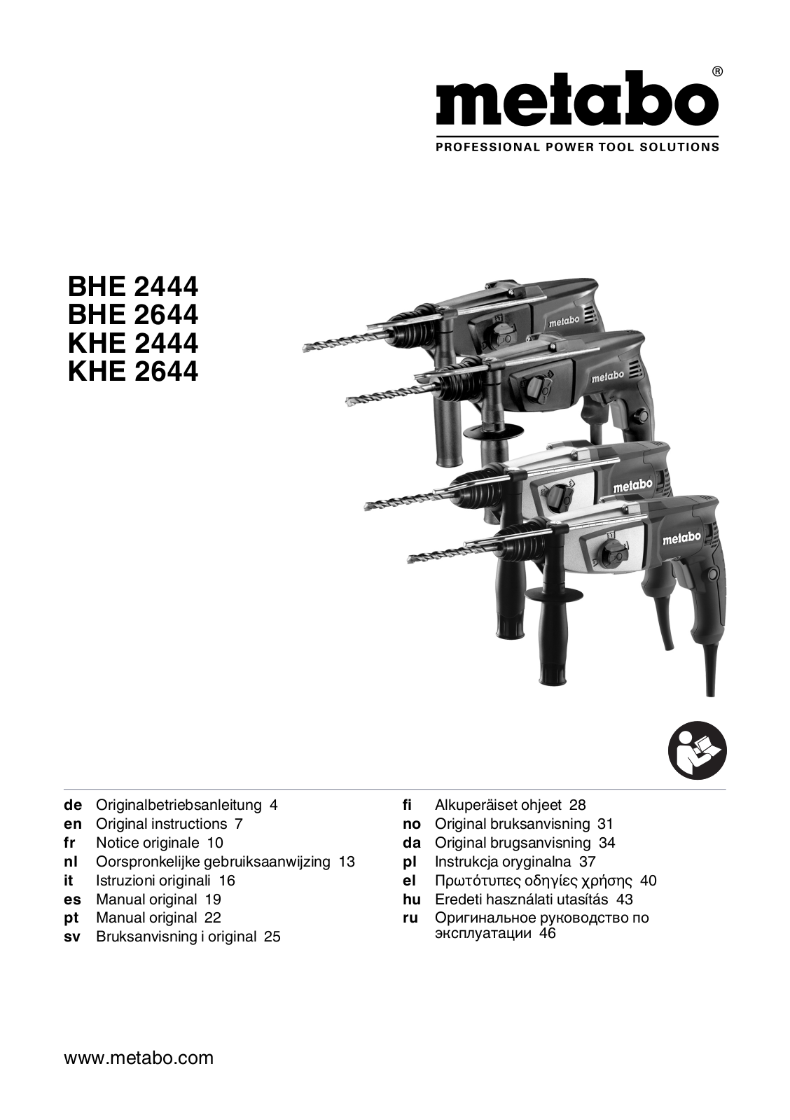 Metabo KHE 2644 User Manual