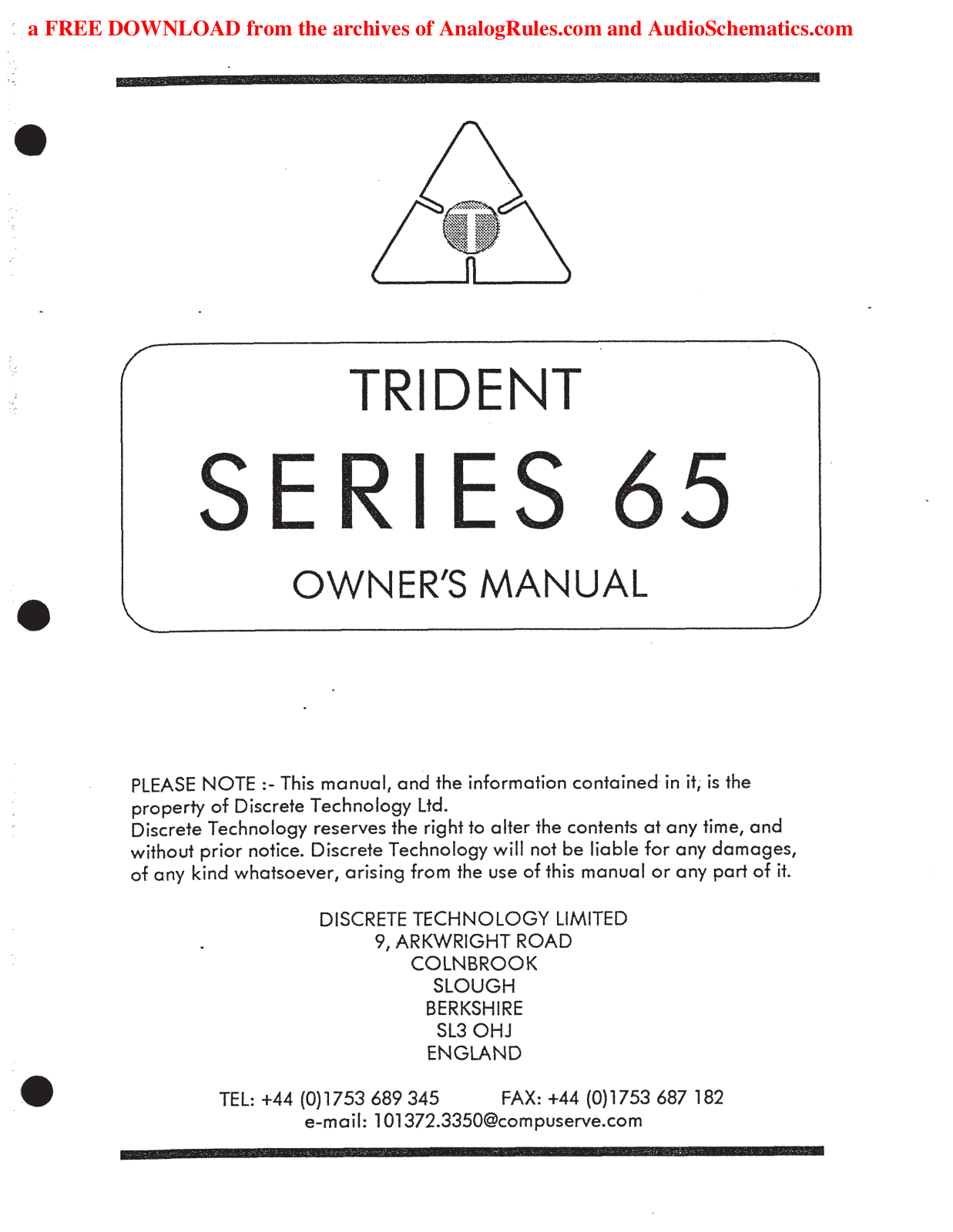 Trident 65 User Manual