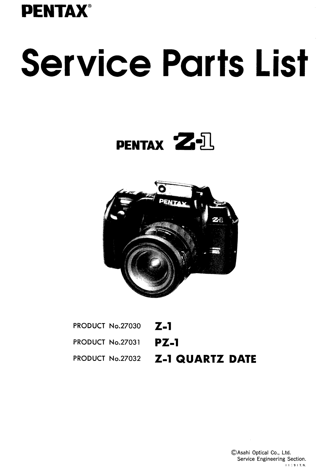 PENTAX Z1 Part List