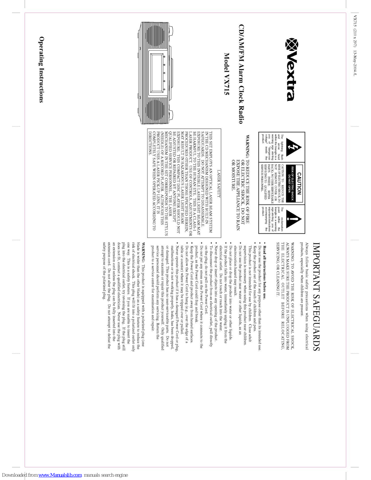 Vextra VX715 Operating Instructions Manual - ManualMachine.com
