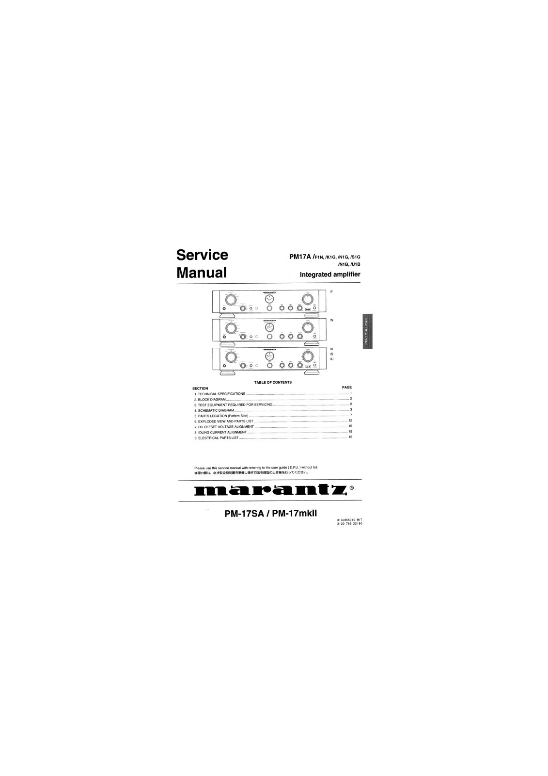 Marantz PM-17-A Schematic