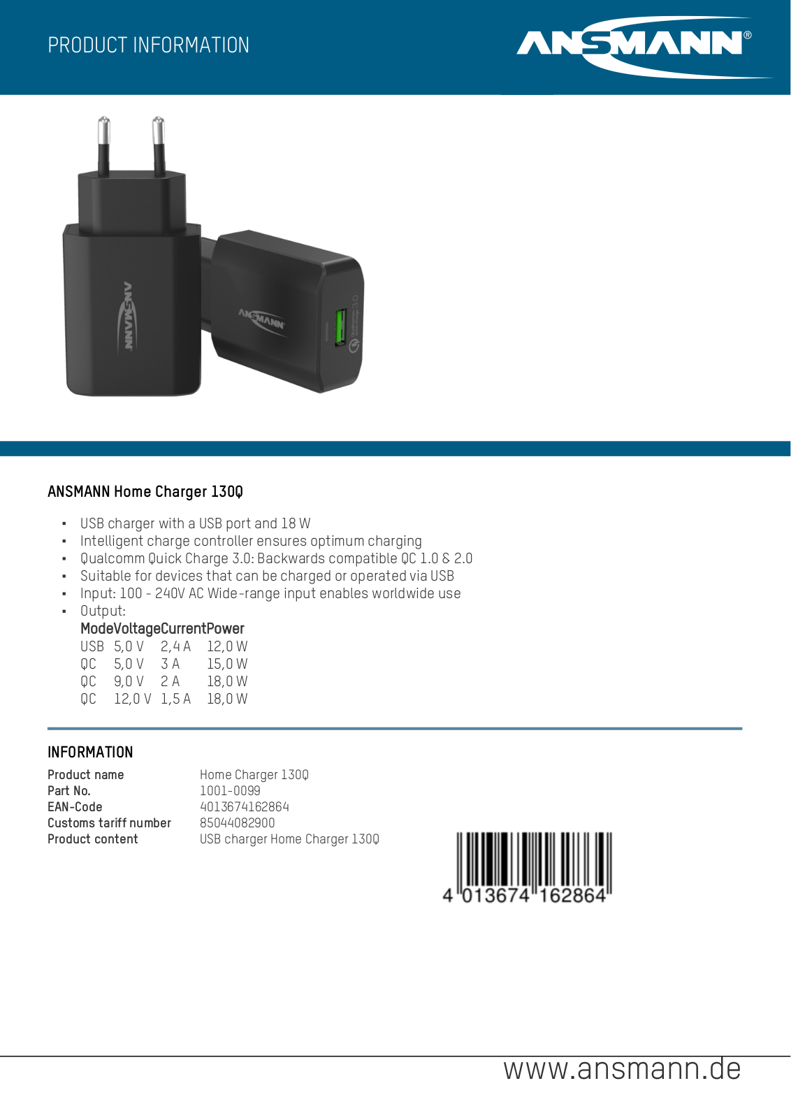ANSMANN ANS 1001-0099 Datasheet - ManualMachine.com