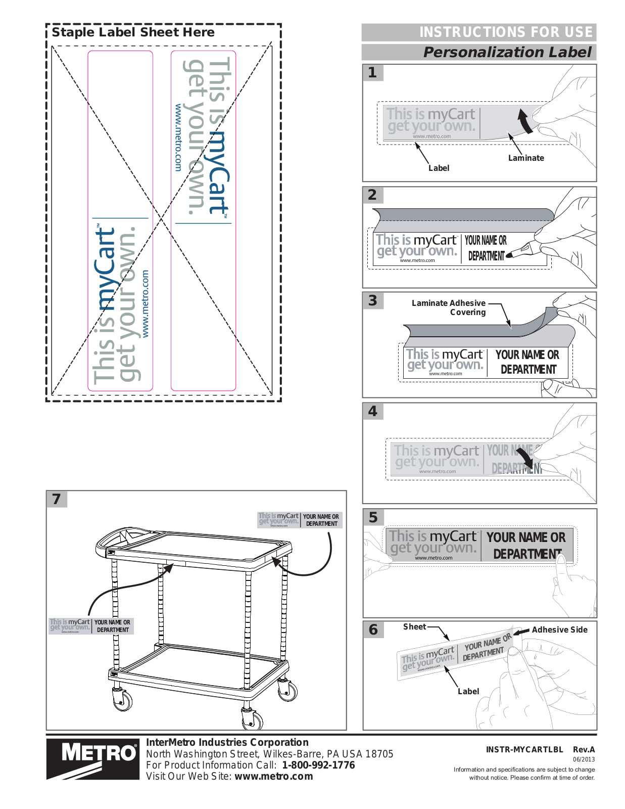 Metro MyCart Label User Manual