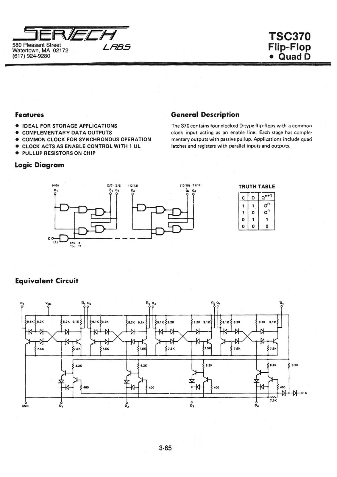 Microsemi TC370AL, TC370CL Datasheet