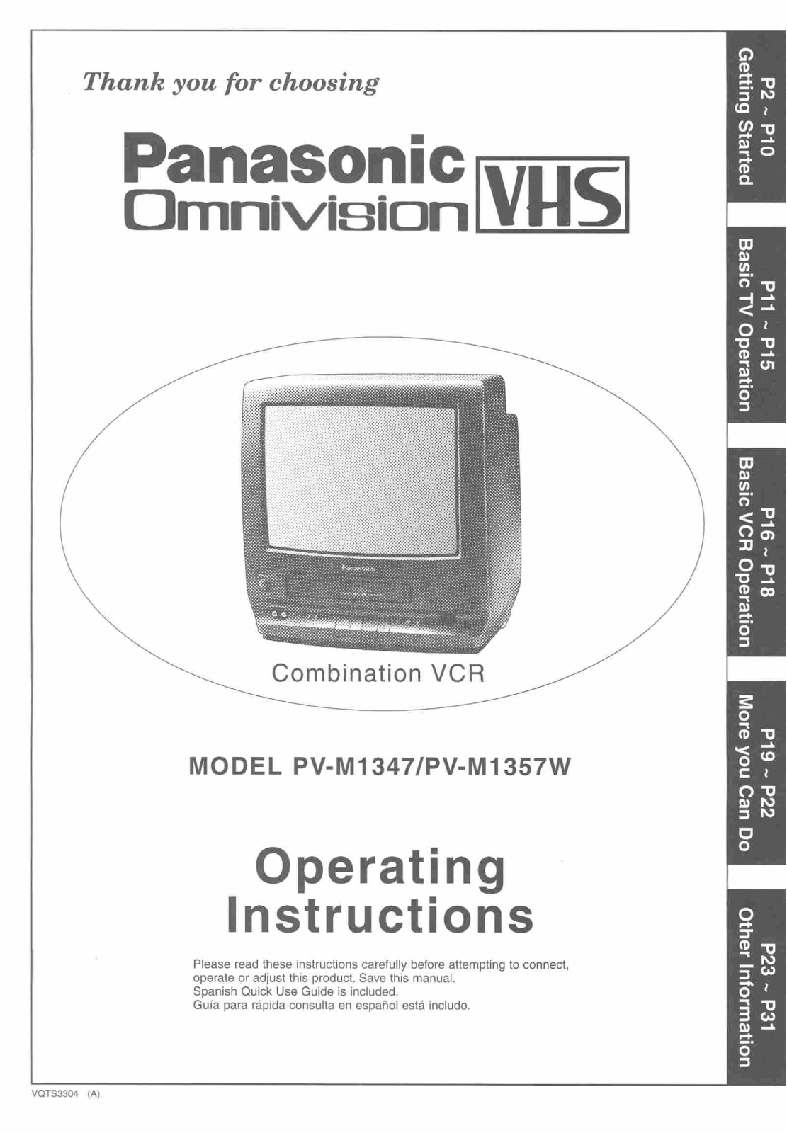 Panasonic PV-M1347, PV-M1357W User Manual