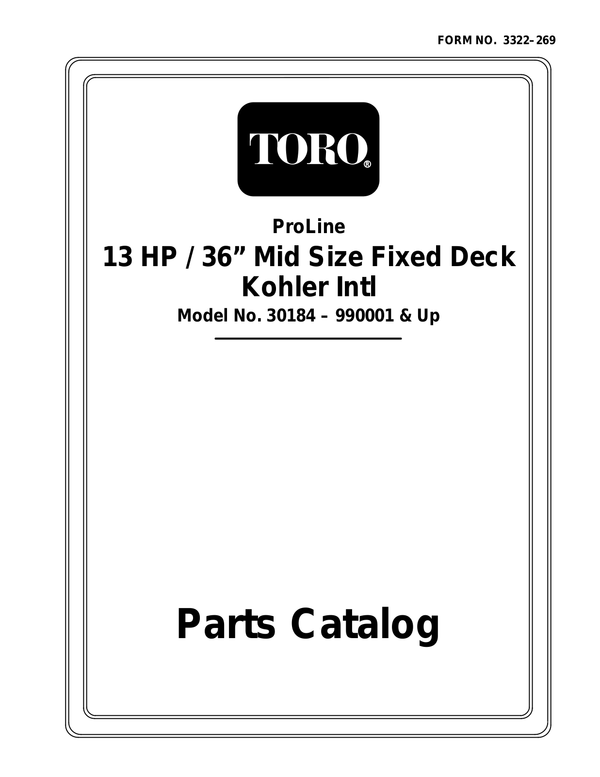 Toro 30184 Parts Catalogue