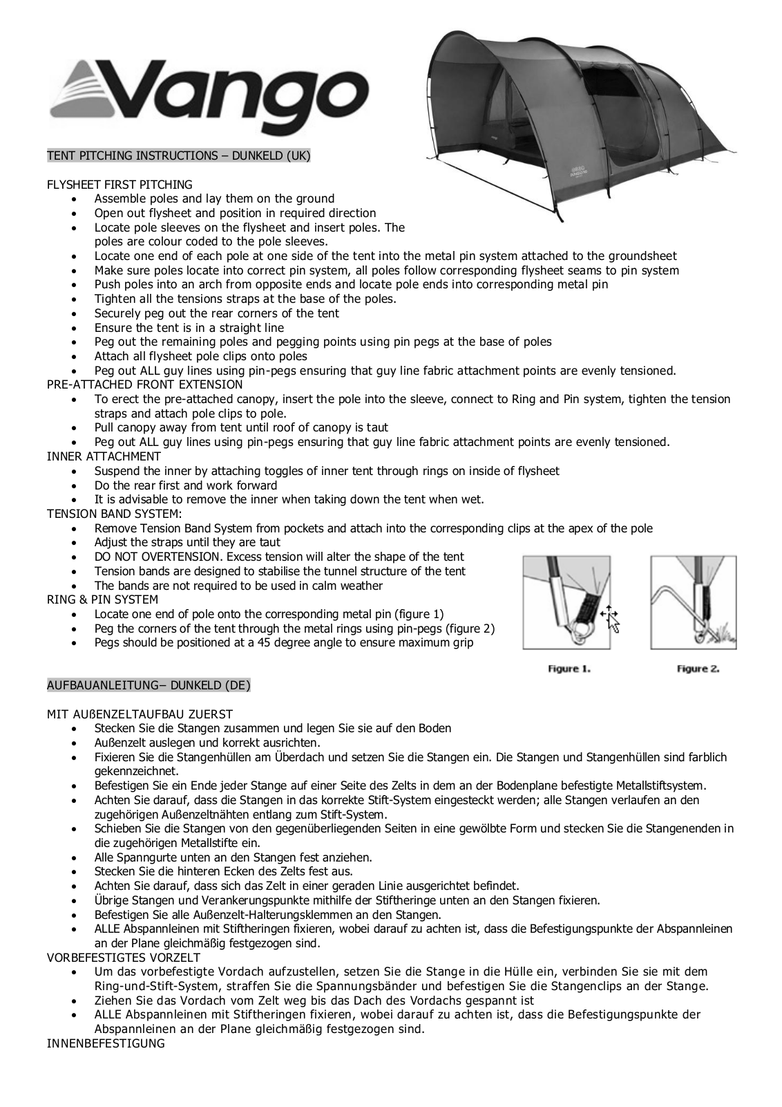 Vango Dunkeld 600 User Manual