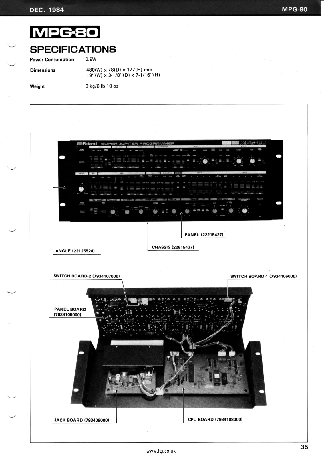 Roland Corporation MPG-80 User's Manual