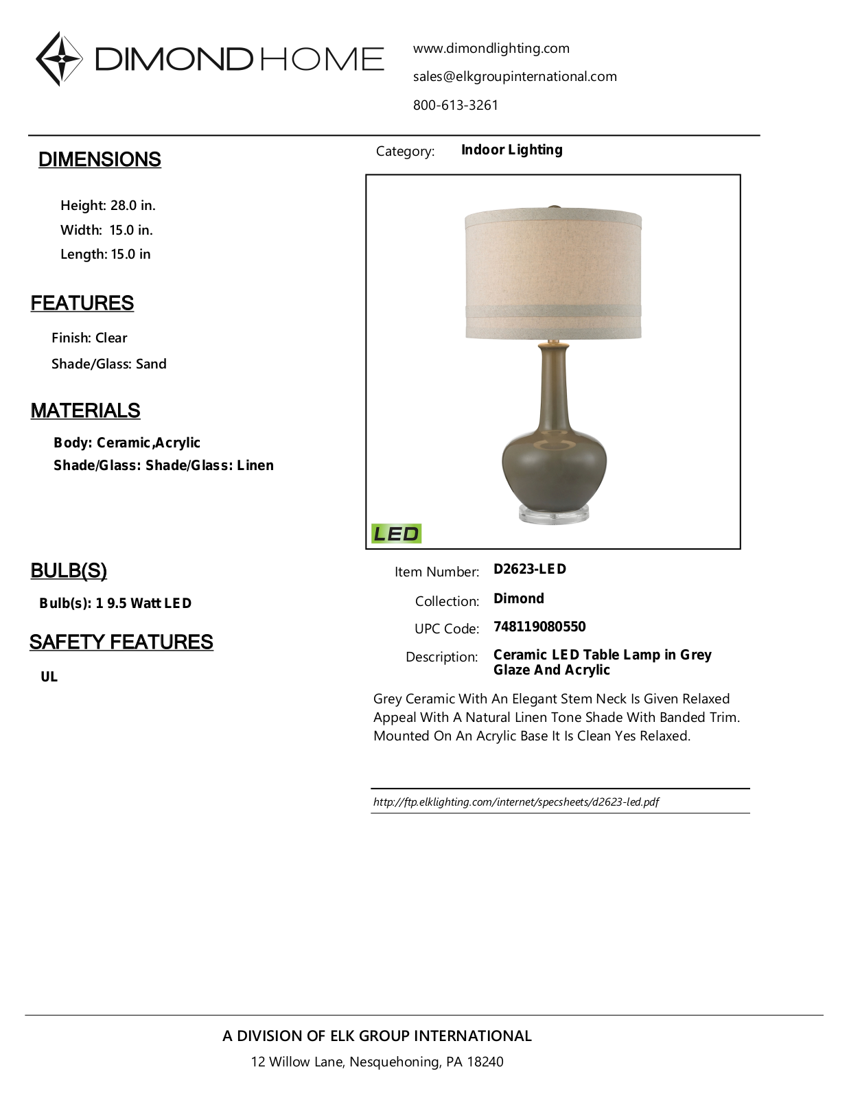 ELK Home D2623LED User Manual