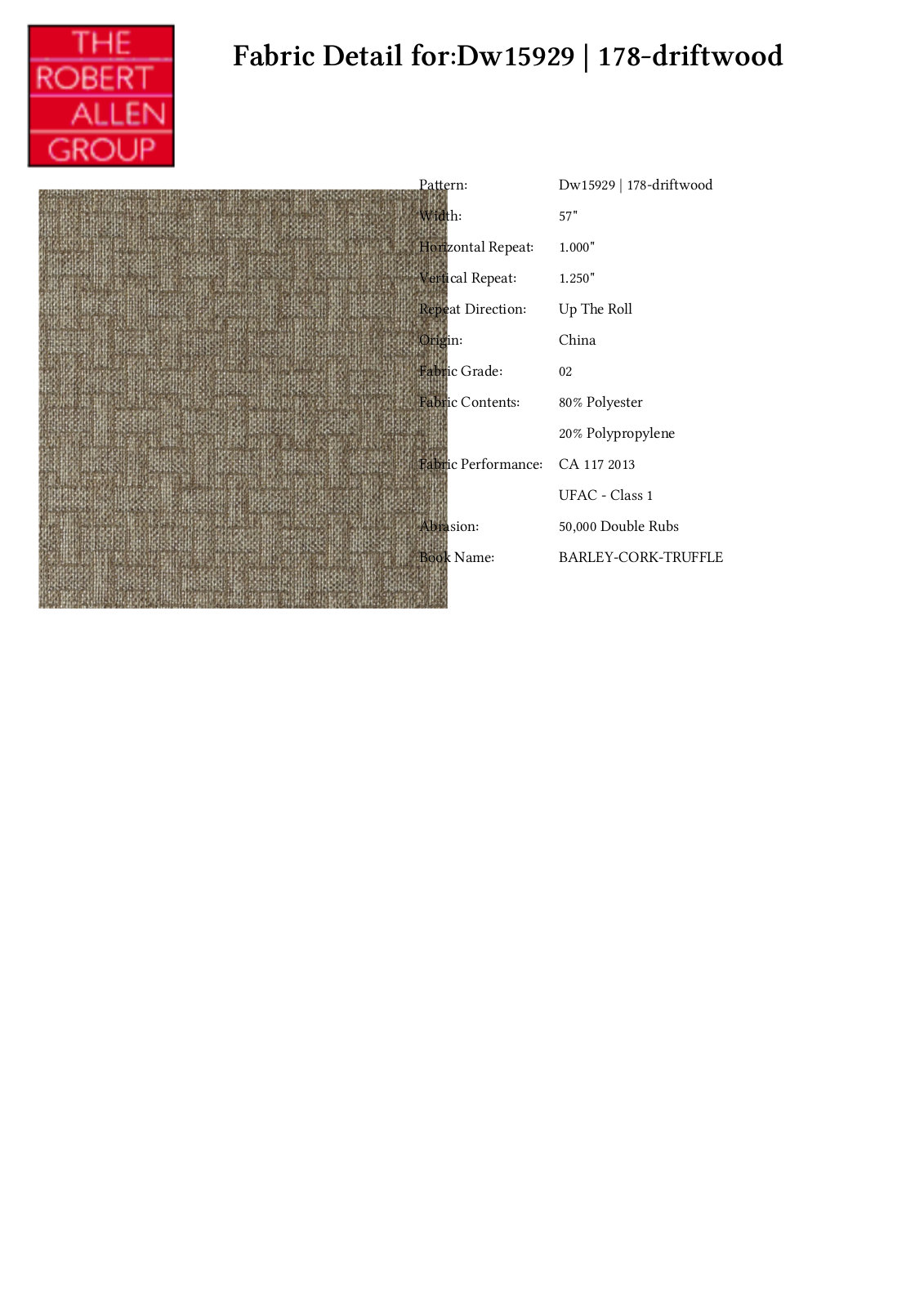 Duralee CRAL7191 Specifications - ManualMachine.com