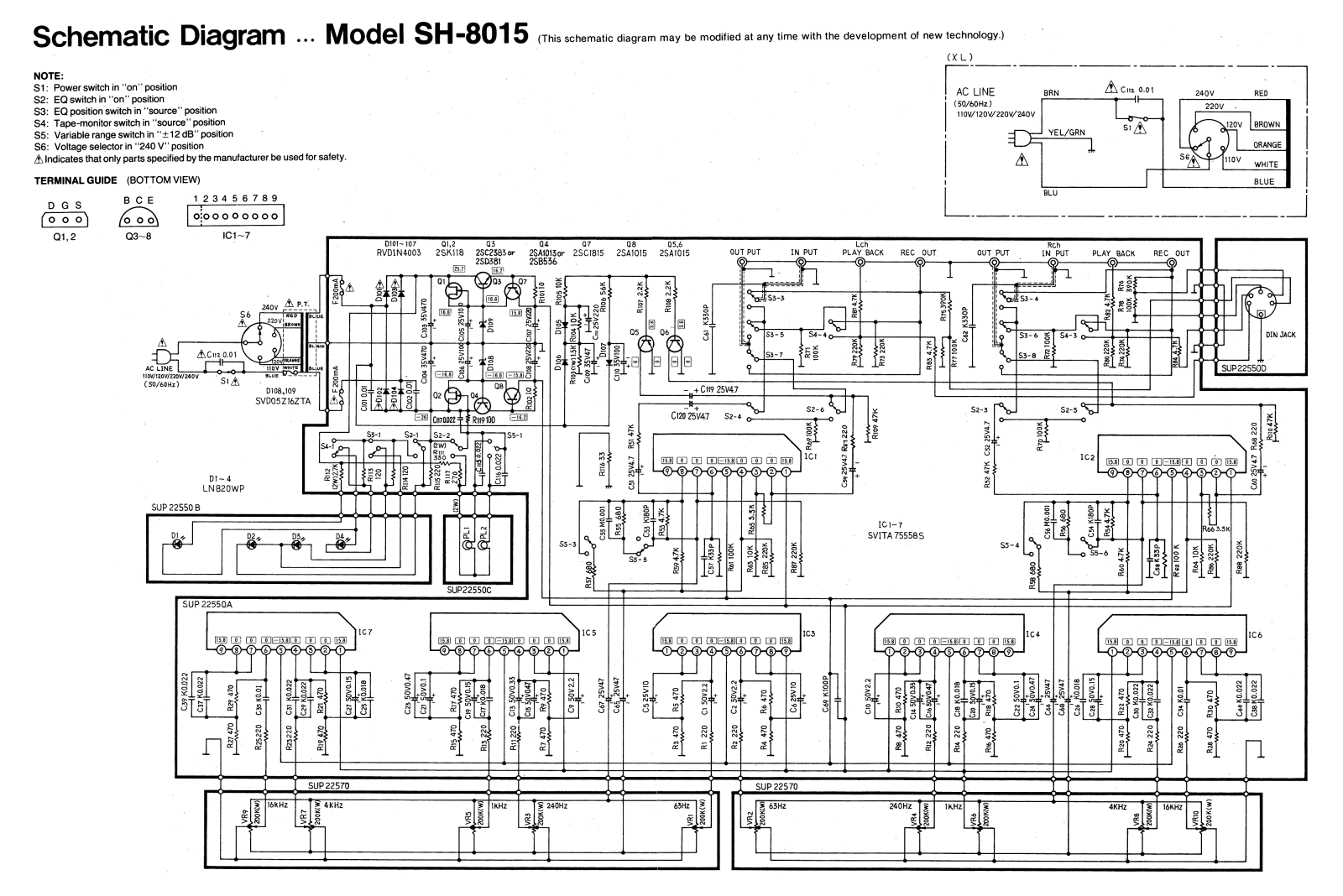 Technics SH-8015 Schematic