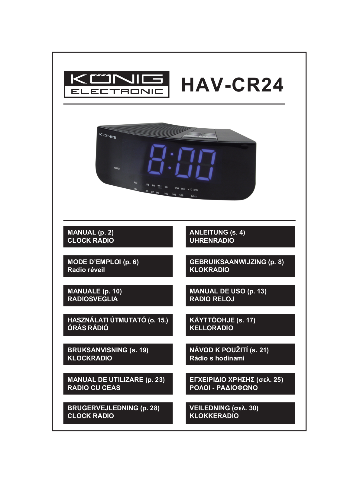 König HAV-CR24 User Manual