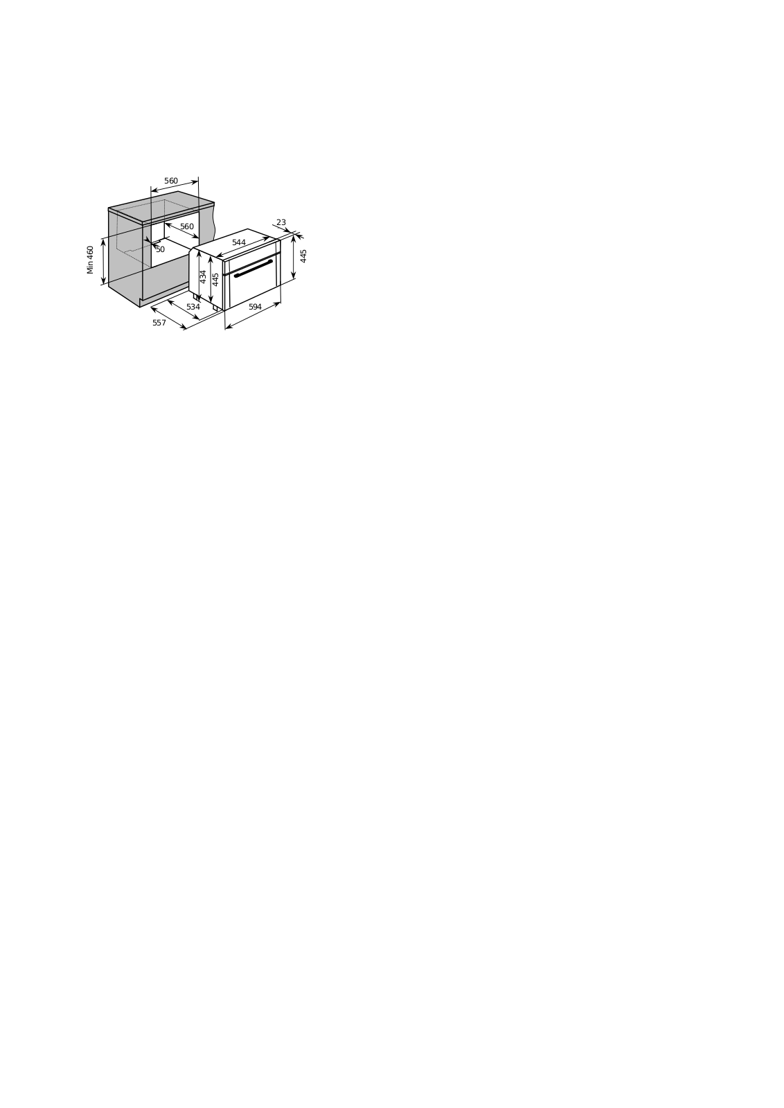 Baumatic BCS455TS Technical Drawing