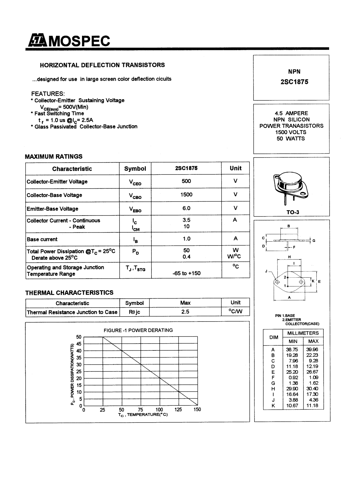 MOSPEC 2SC1875 Datasheet