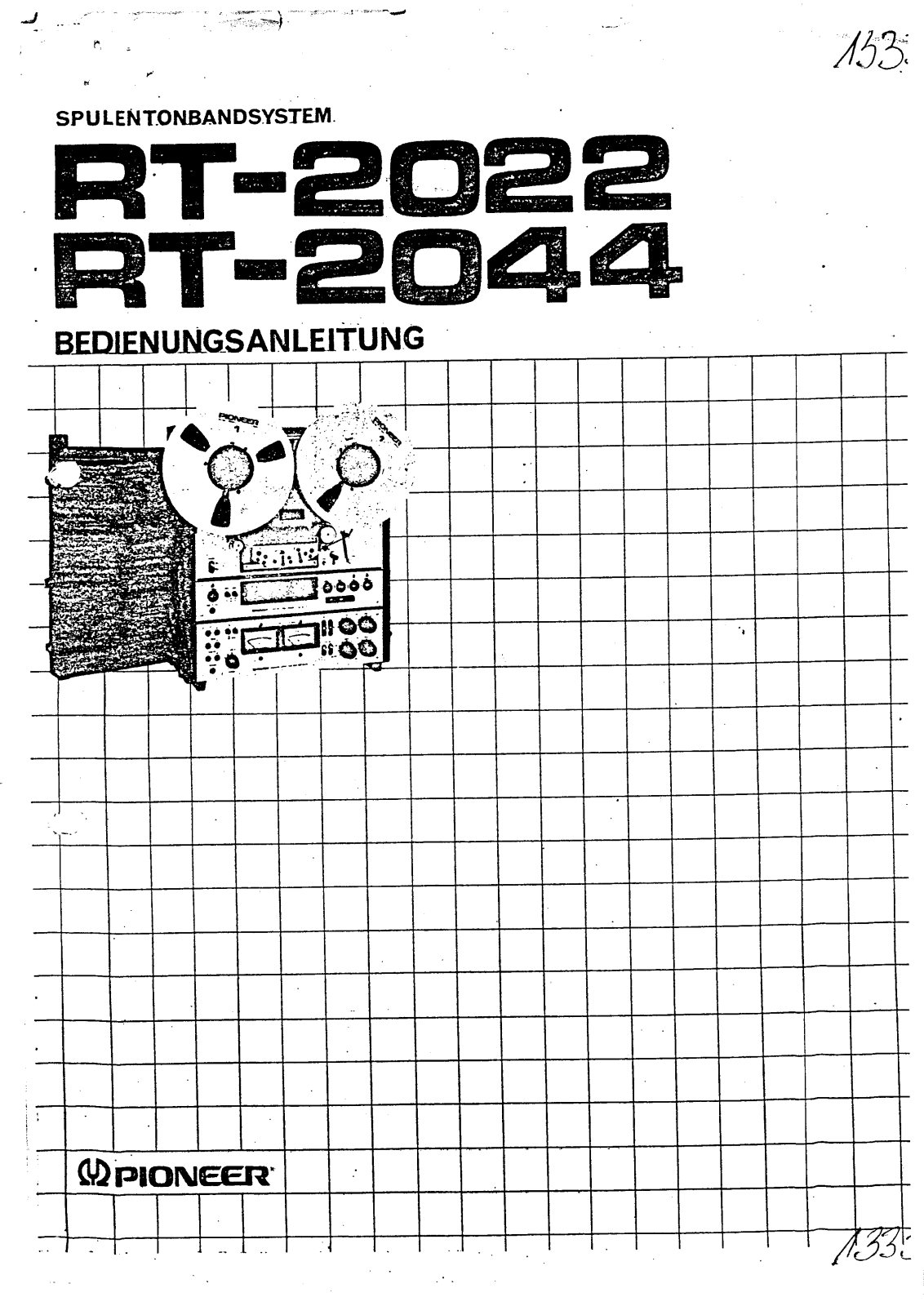 Pioneer RT-2044 Owners manual