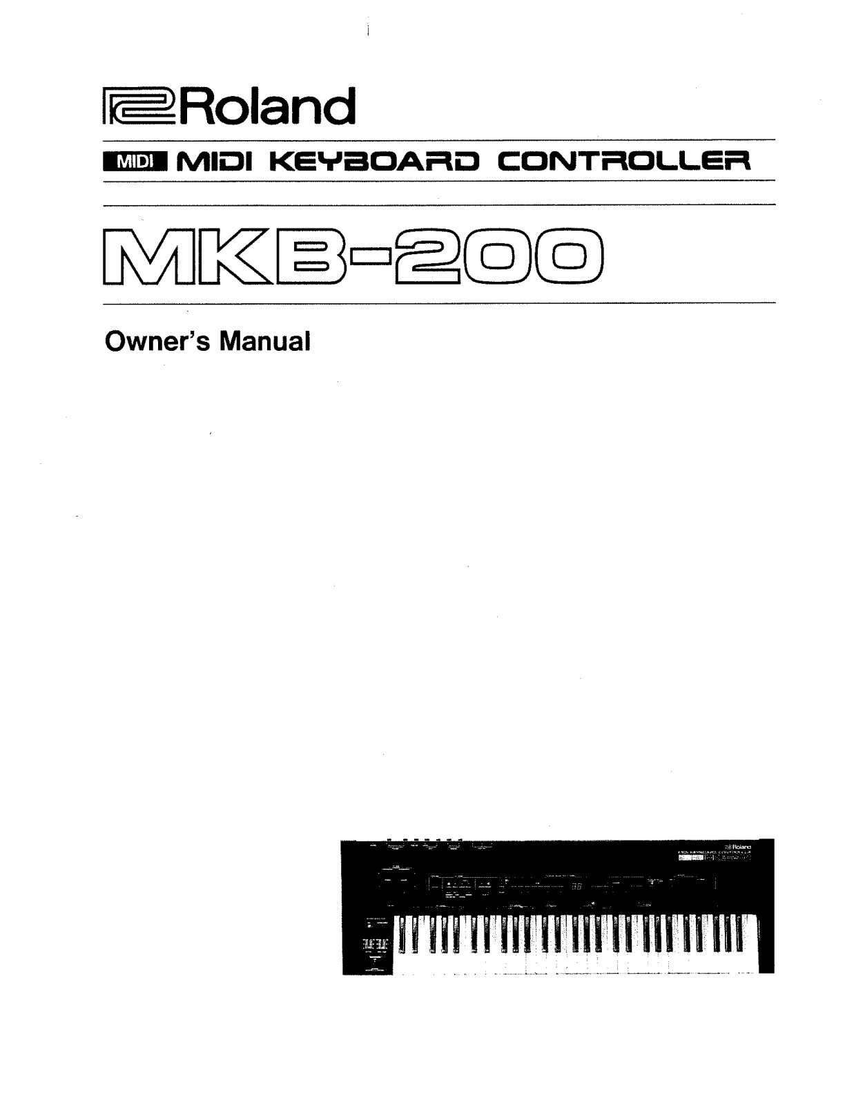 Roland Corporation MKB-200 Owner's Manual