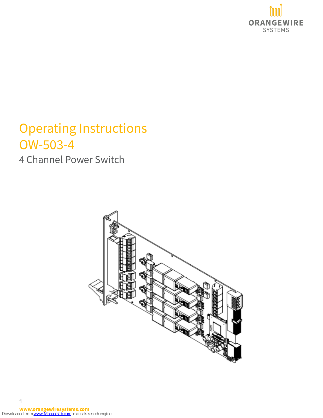 Orangewire System OW-503-4 Operating Instructions Manual