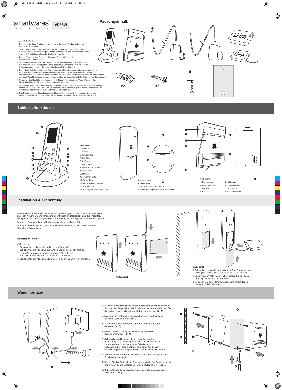 Smartwares VD36W User guide