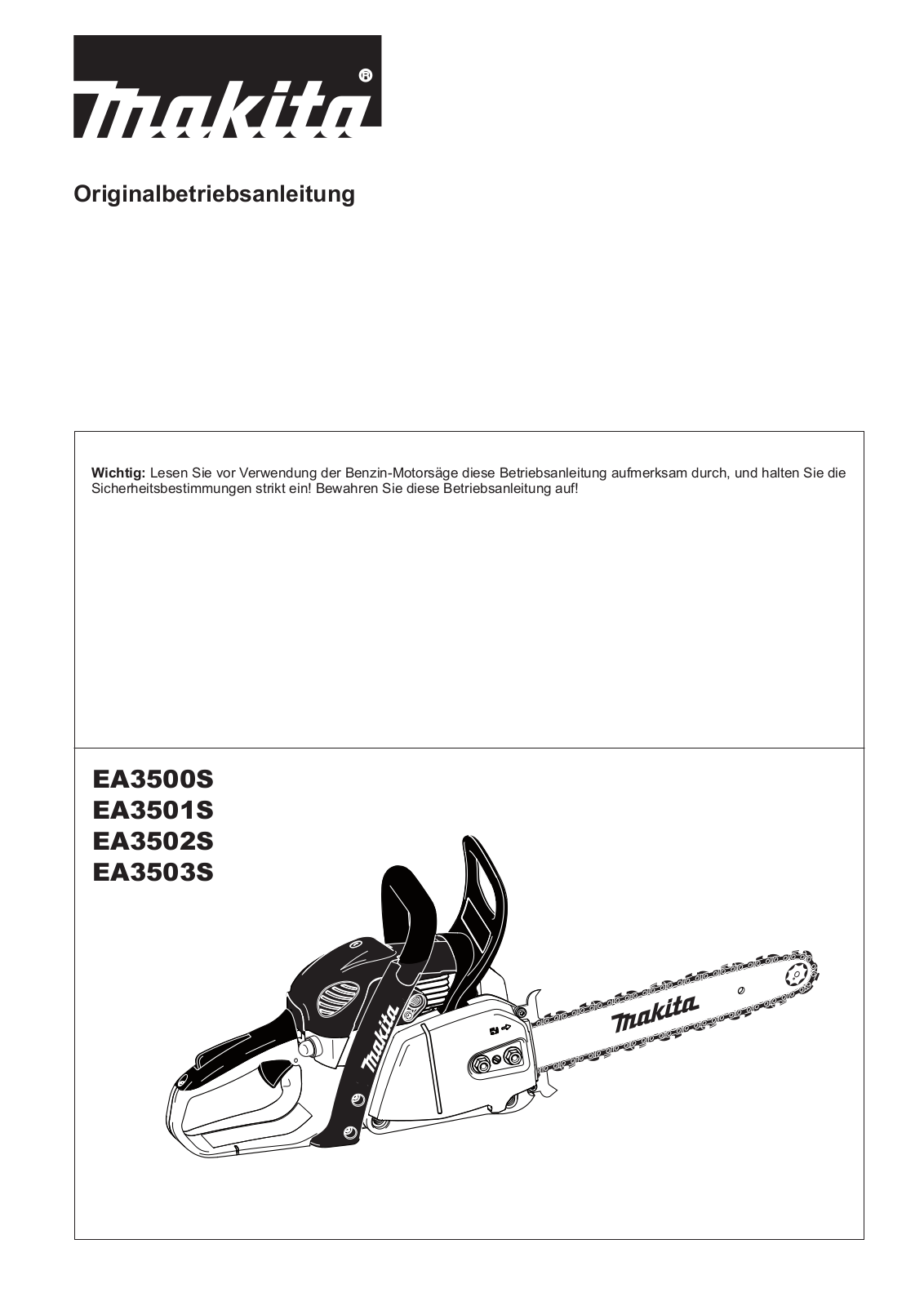 Makita EA3500S, EA3501S, EA3502S, EA3503S User guide