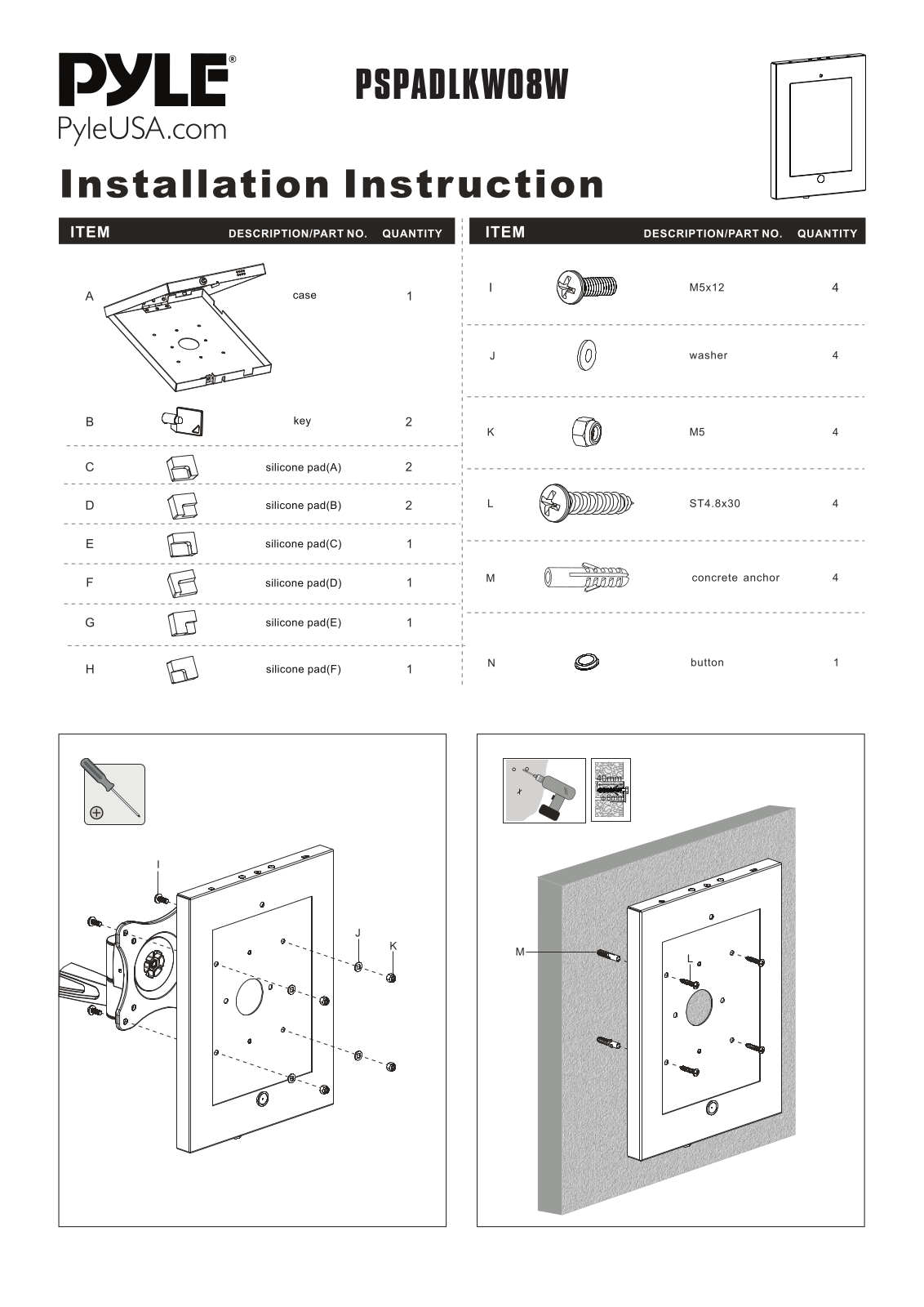 Pyle PSPADLKW08W User guide - ManualMachine.com