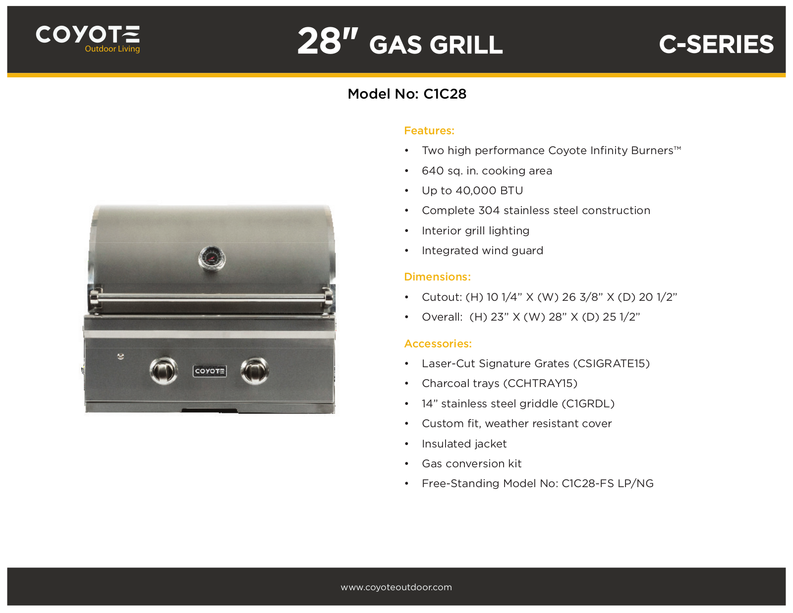 Coyote C1C28NG Specifications