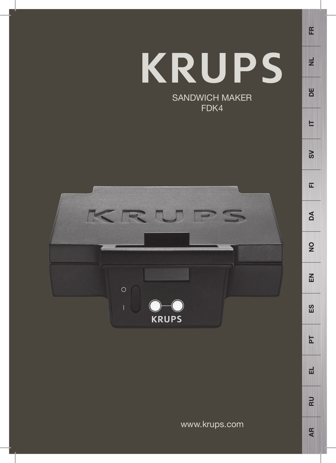 Krups SANDWICH MAKER FDK4, SANDWICH MAKER FDK452, SANDWICH MAKER FDK442 Series Manual