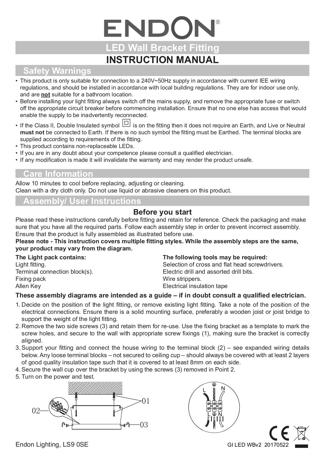 Endon Lighting 73244, 73245 Installation Instructions - ManualMachine.com