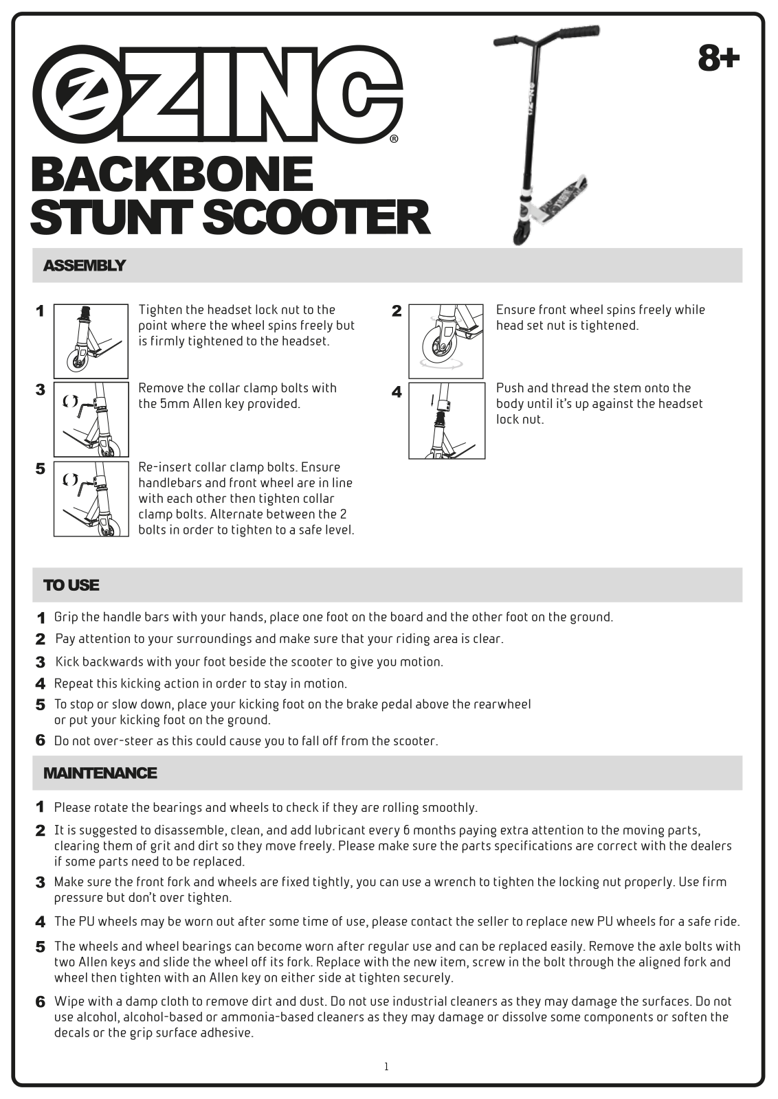 Zinc ZC03745 Instruction manual