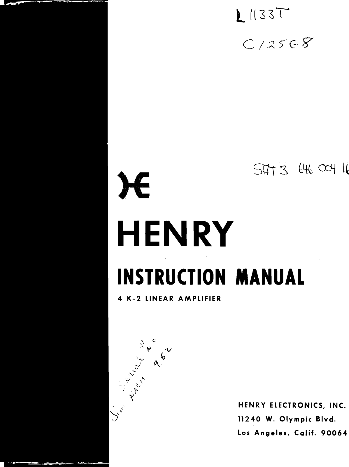 Henry Radio 4 K-2 Service manual