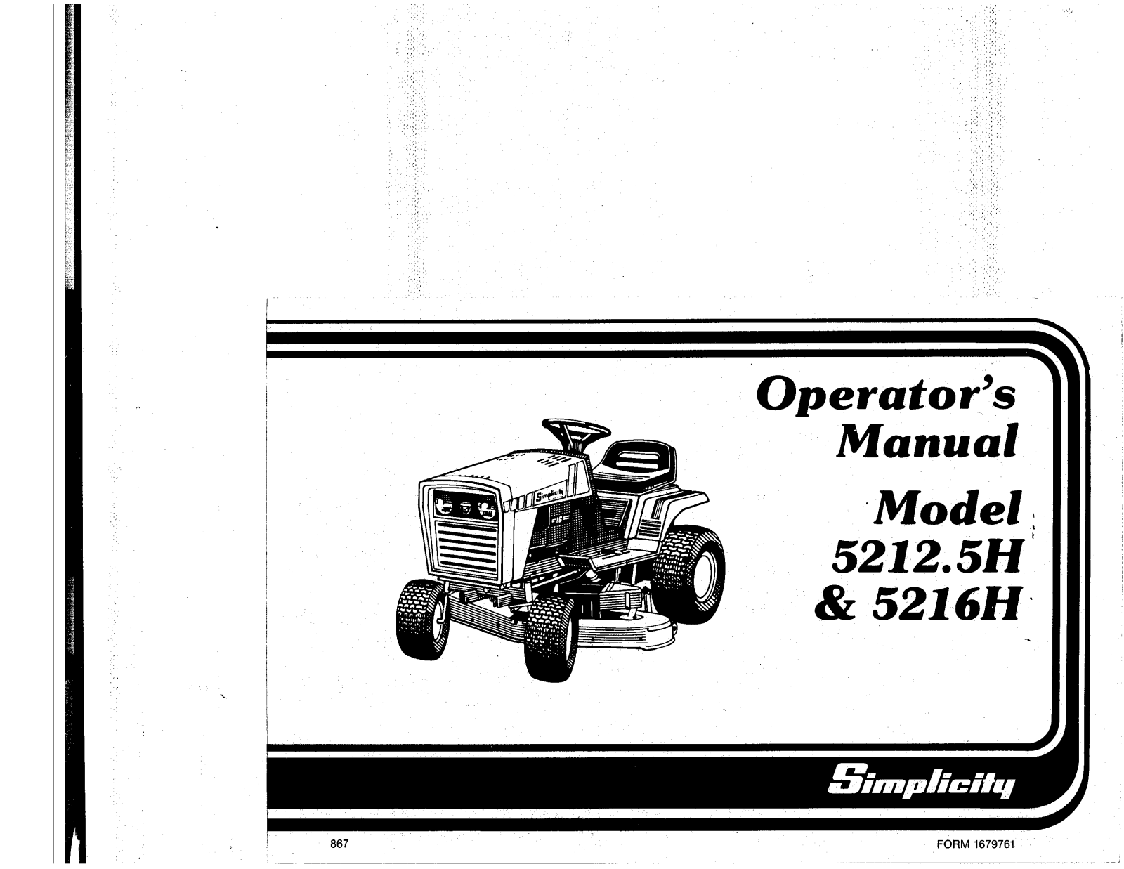 Simplicity 5212.5H User Manual