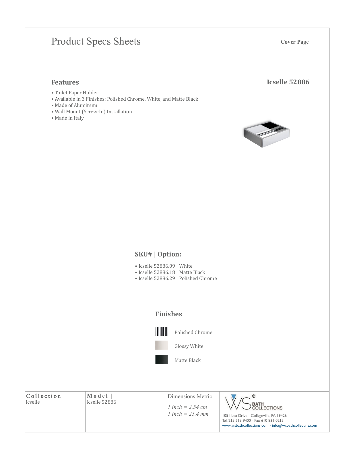 WS Bath Collections WSO3181 Specifications - ManualMachine.com