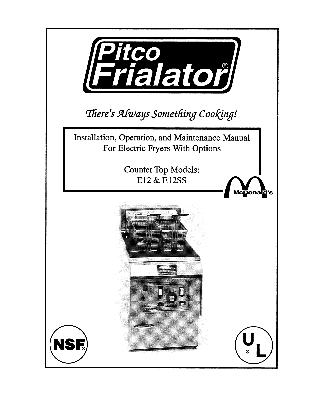 Pitco Frialator E12SS User Manual