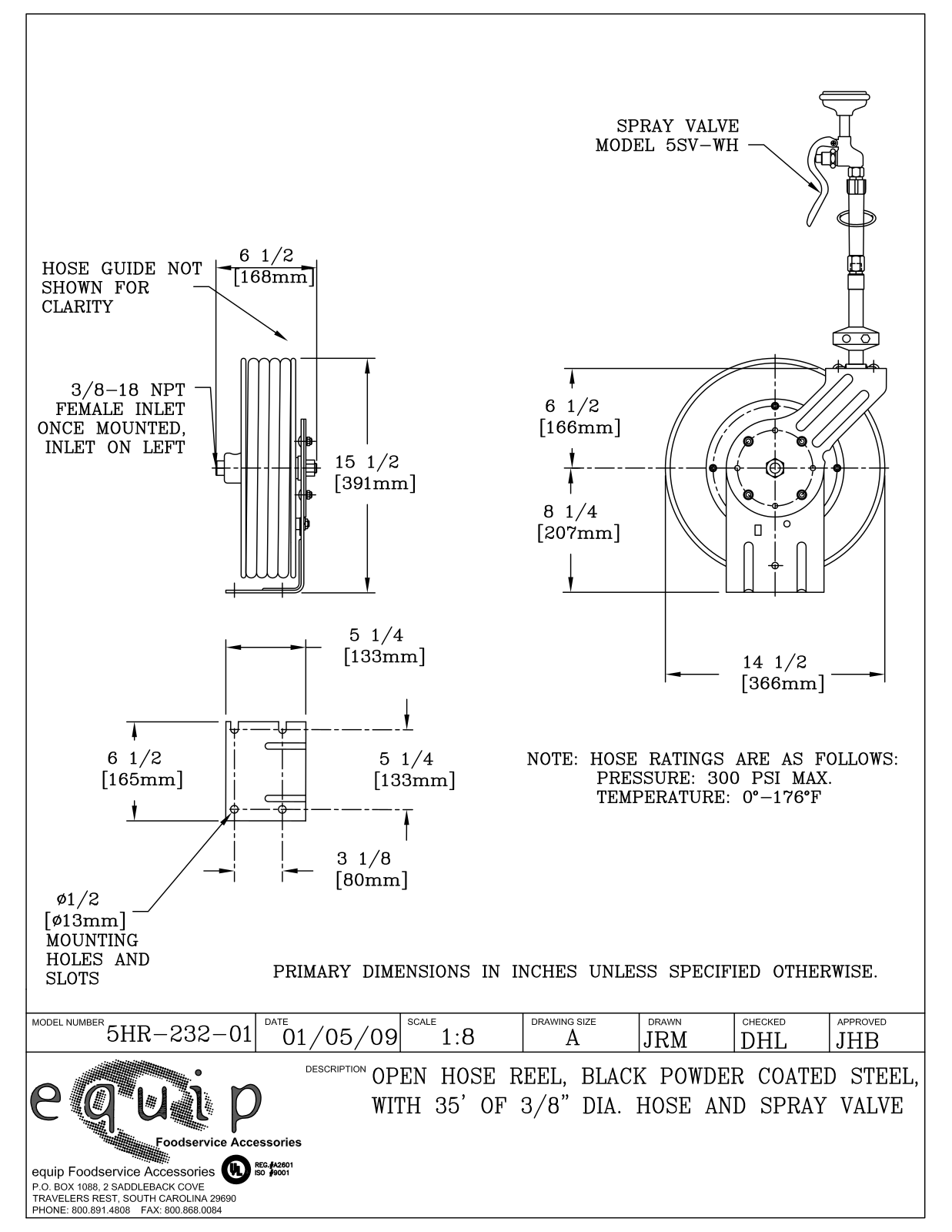 T & S Brass & Bronze Works 5HR-232-01 General Manual