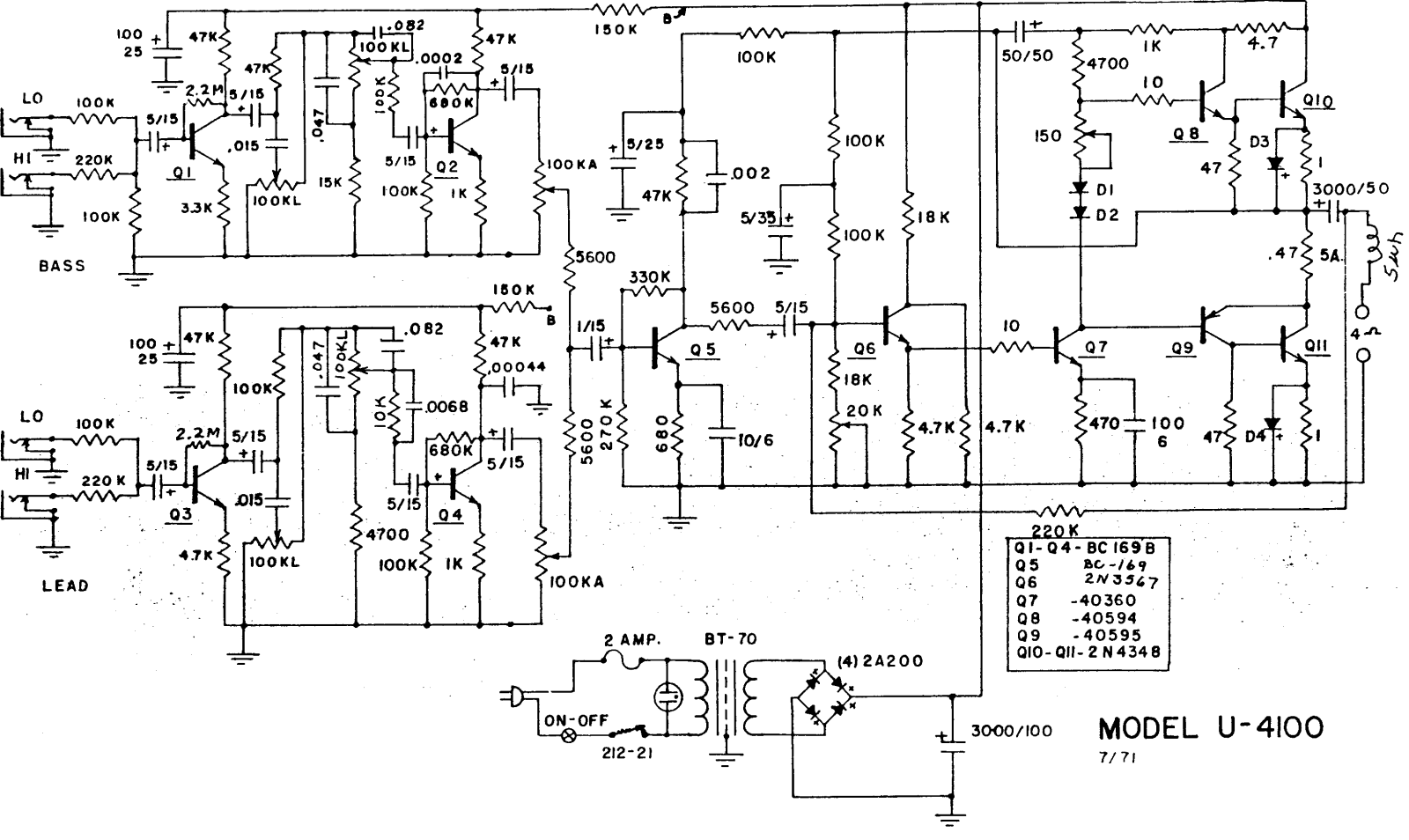 Univox u 4100 schematic