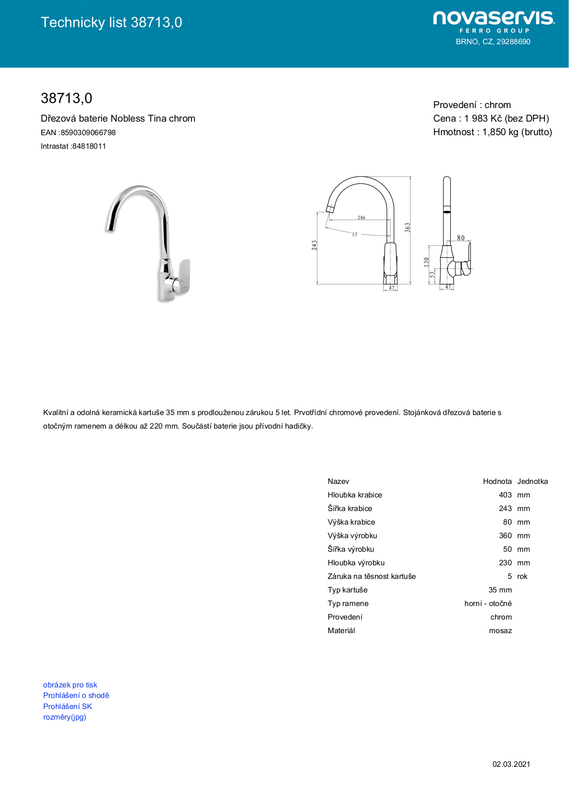 Novaservis 38713.0 User guide - ManualMachine.com