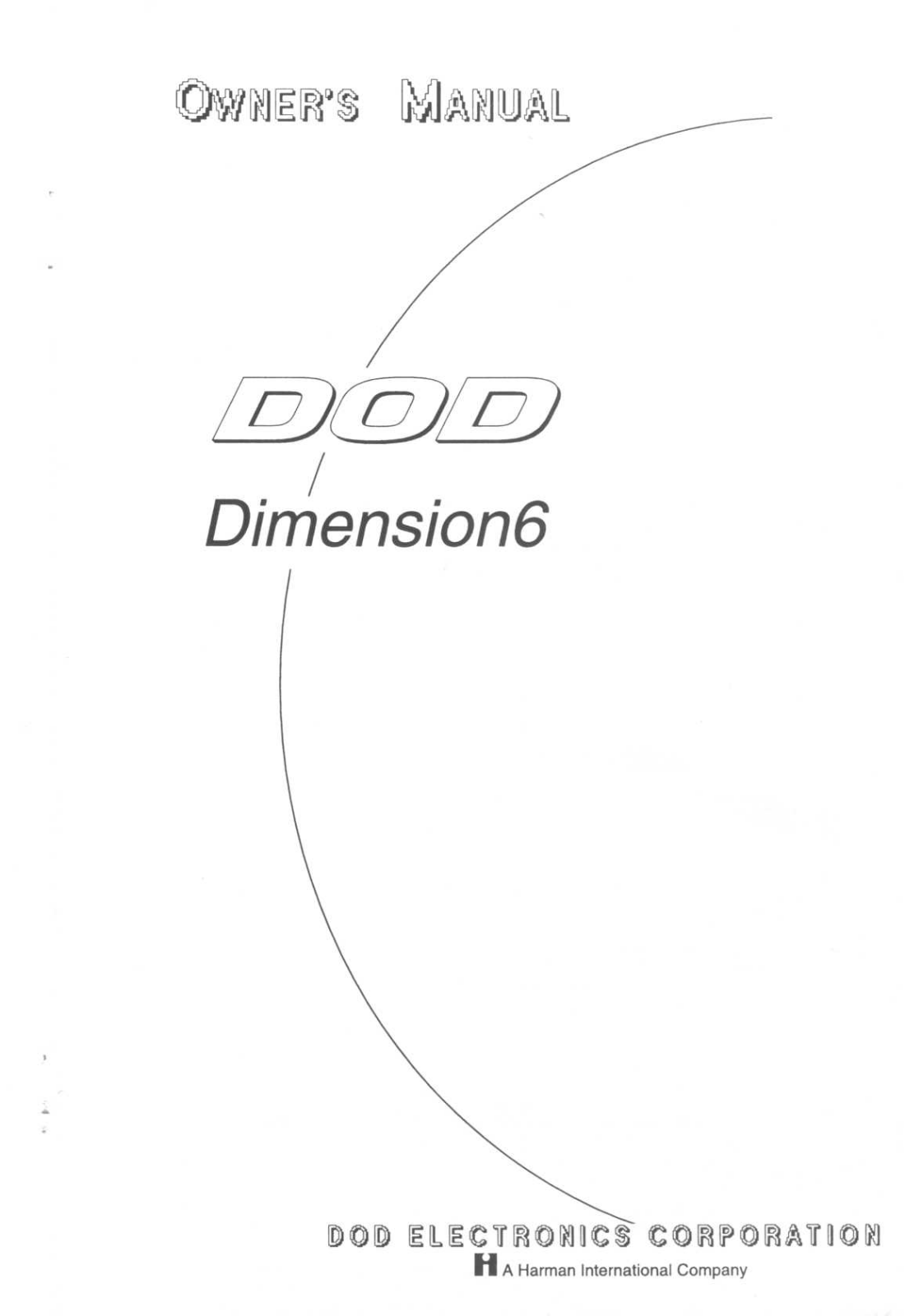 Dod DIMENSION6 User Manual