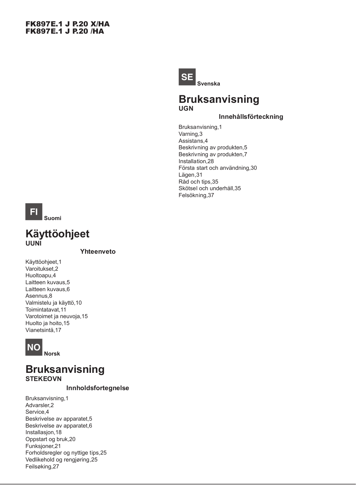 Hotpoint Ariston FK897E.1 J P.20 X/HA User Manual