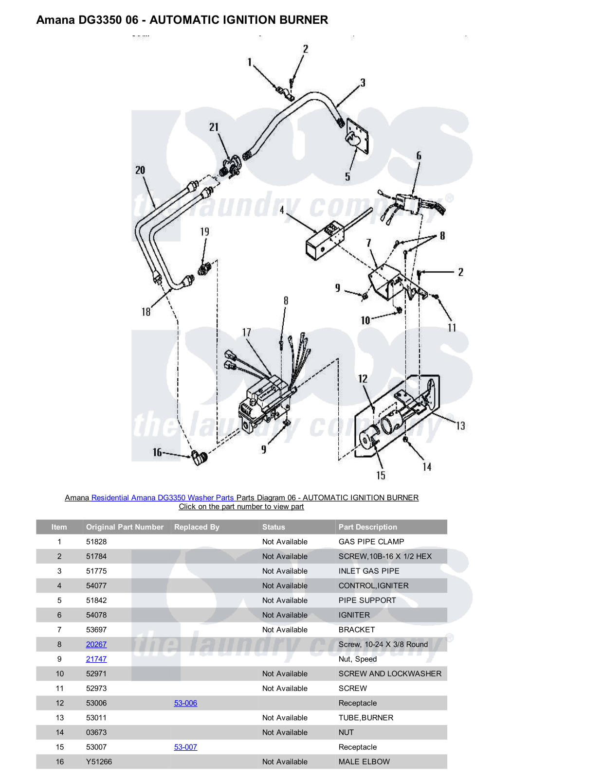 Amana DG3350 Parts Diagram