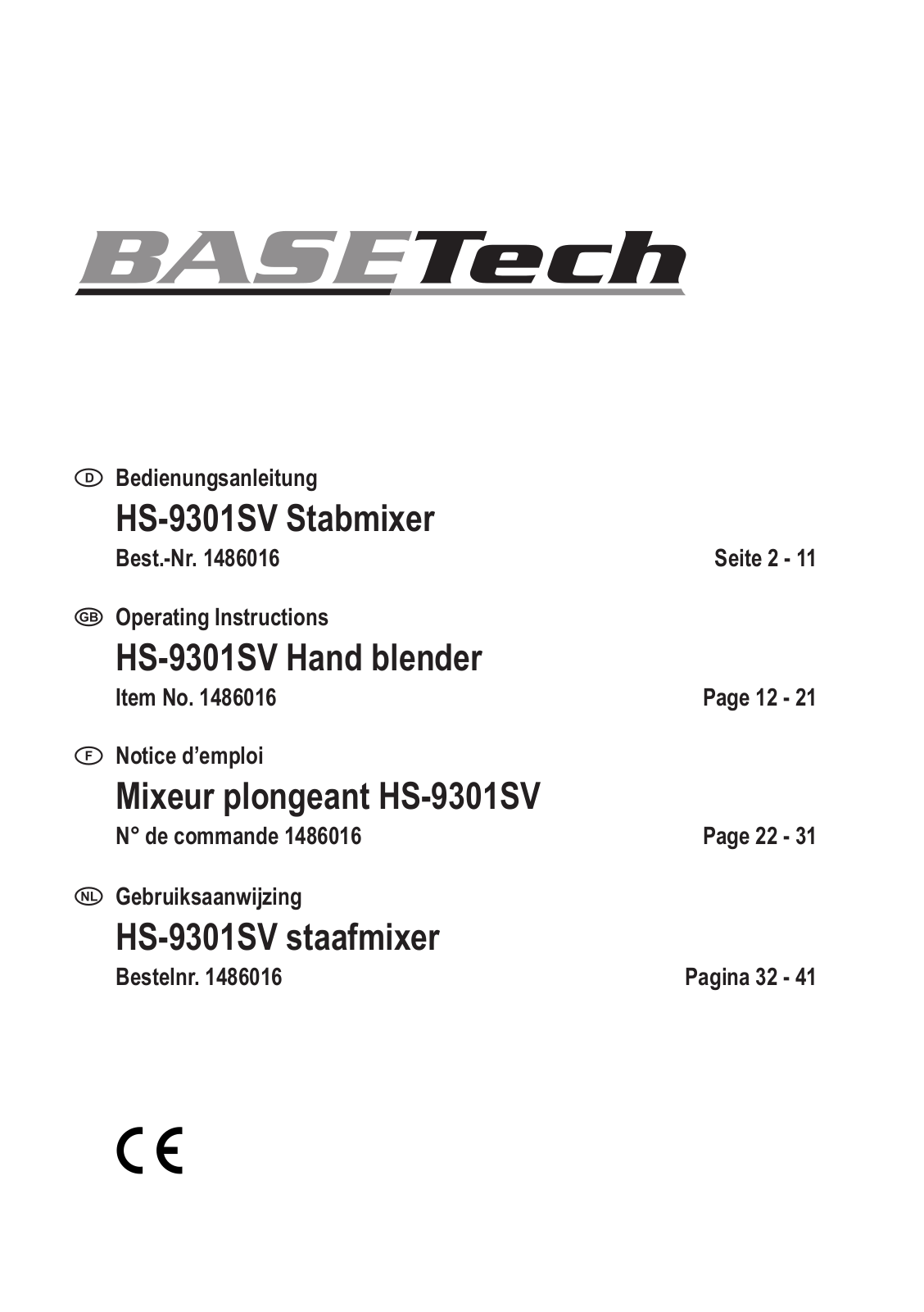 Basetech HS-9301SV User guide